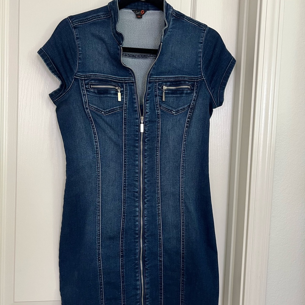 G by Guess Blue Denim Dress